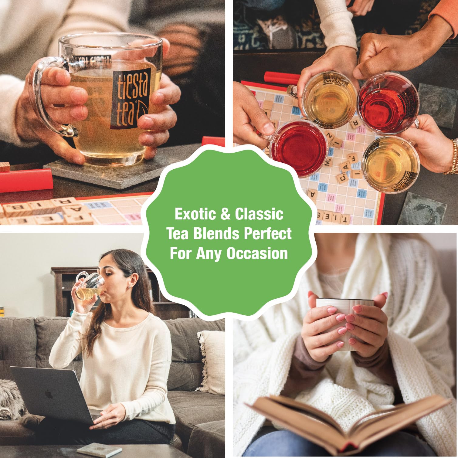 Tiesta Tea Sour Green Apple flavors highlighted by pineapple and marigold for a bright finish