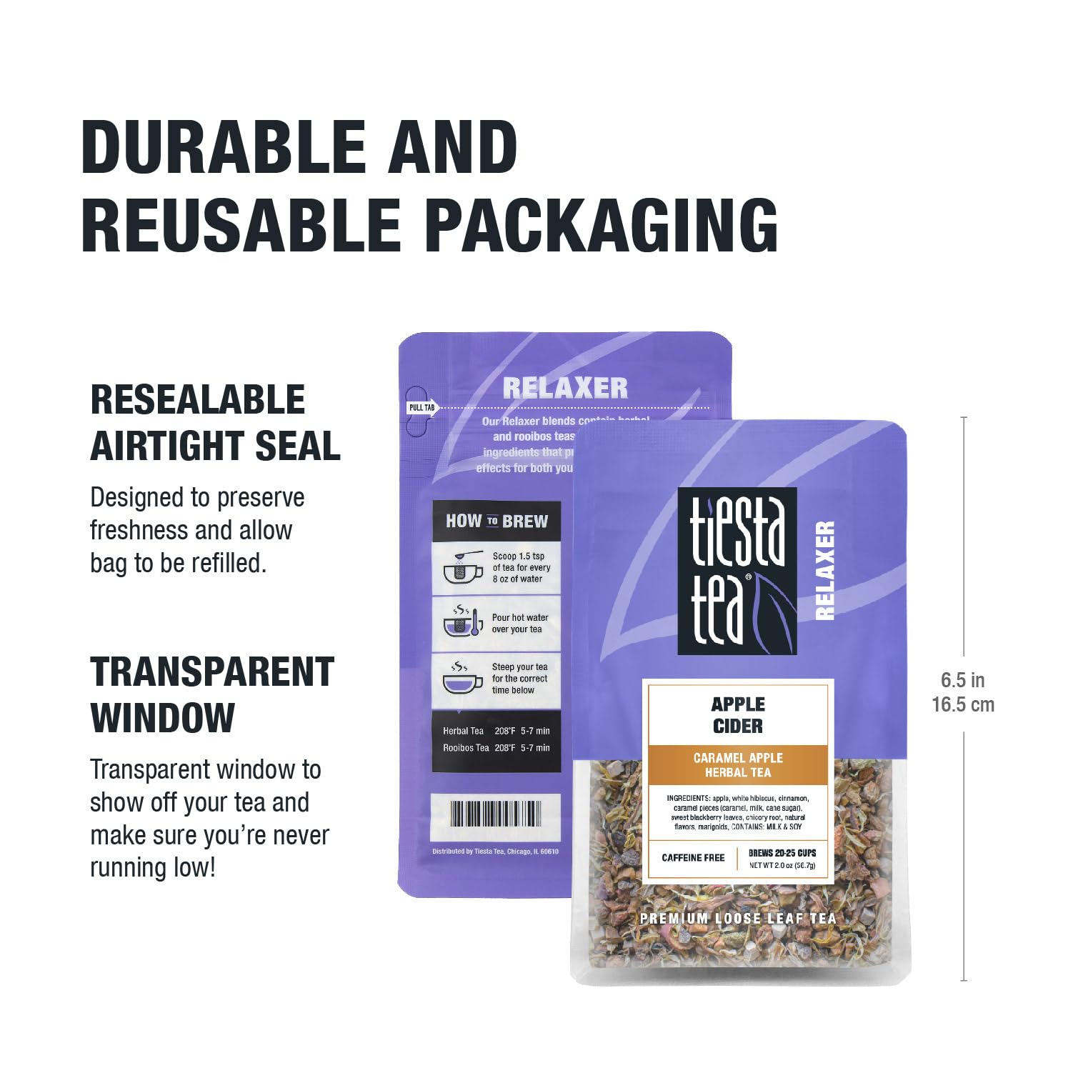 Tiesta Tea 20–25 cups from a single 2oz pouch for sharing.