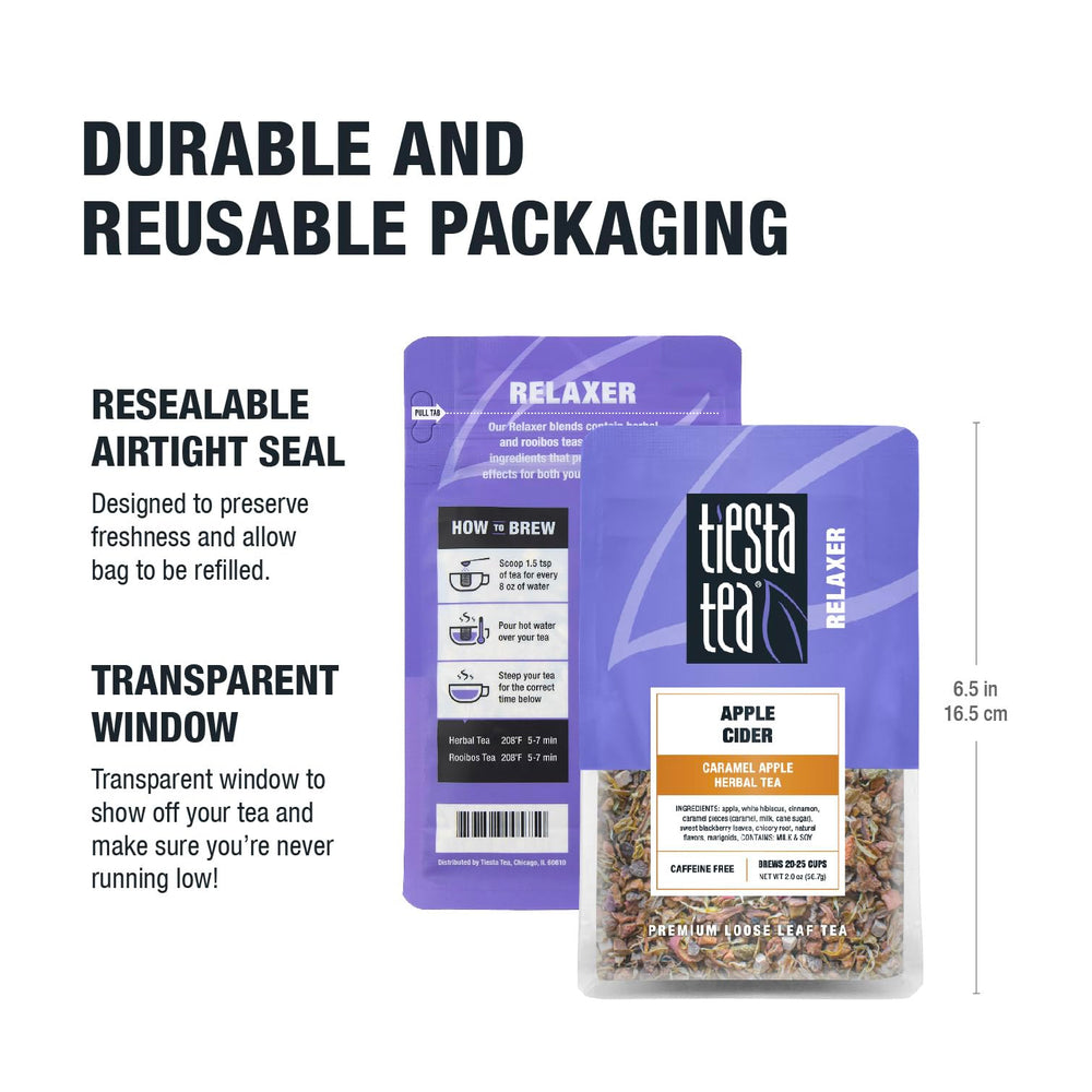 Tiesta Tea 20–25 cups from a single 2oz pouch for sharing.