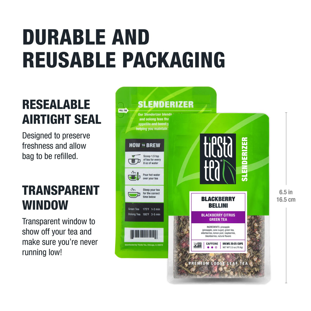 Tiesta Tea 20-25 cups yield from the 2.5 oz pouch, great for sharing