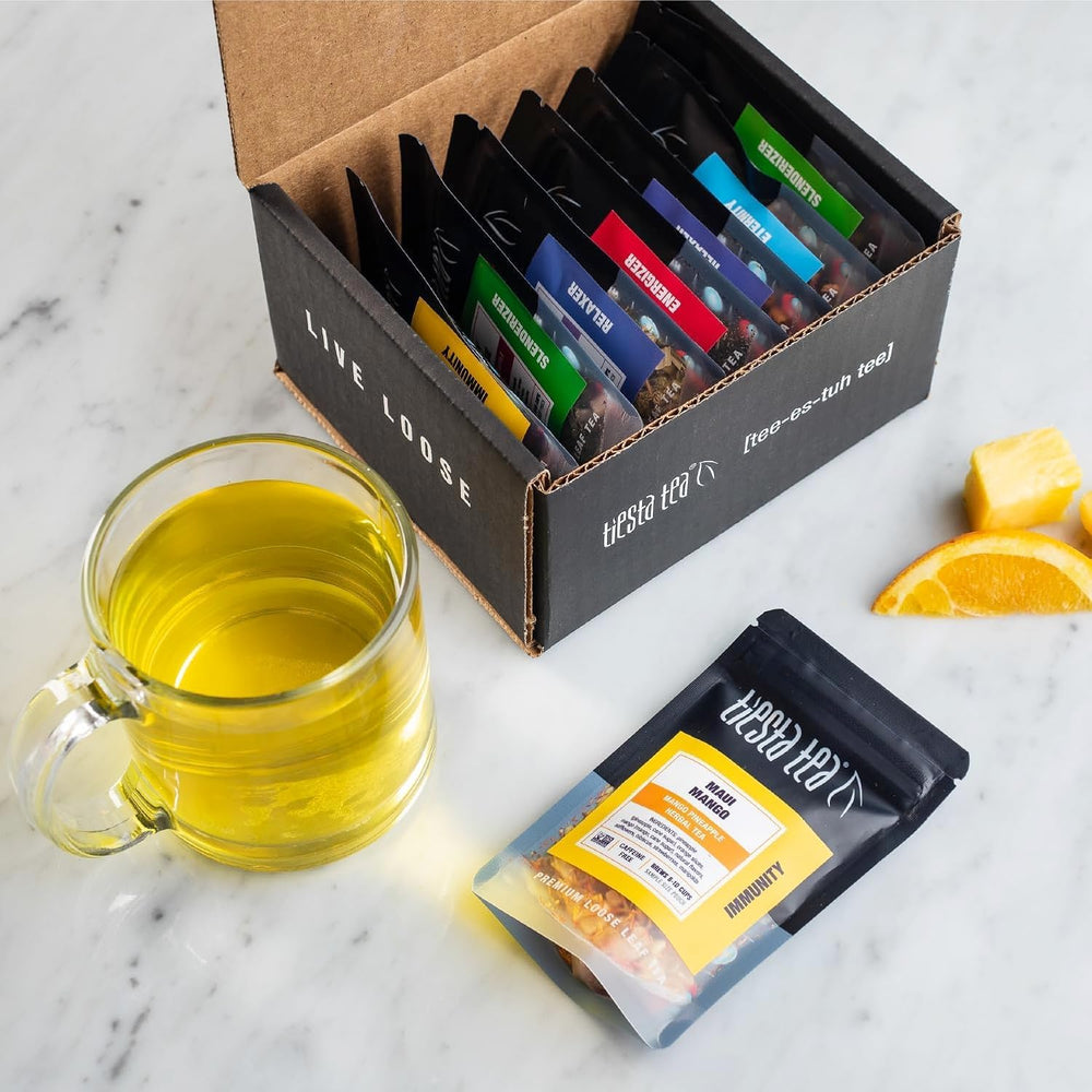 Tiesta Tea each pouch brews 6–10 cups for flexible serving sizes