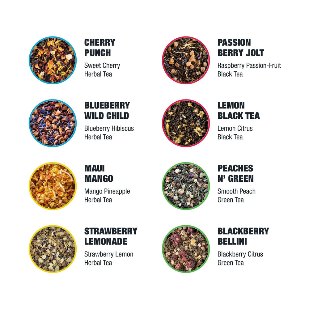 Each pouch yields 6–10 cups of hot or iced tea.