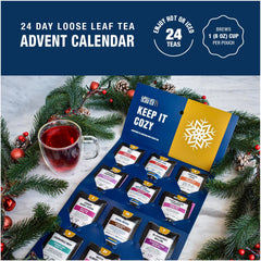 Tiesta Tea advent calendar inside view showing 24 blends for daily tasting