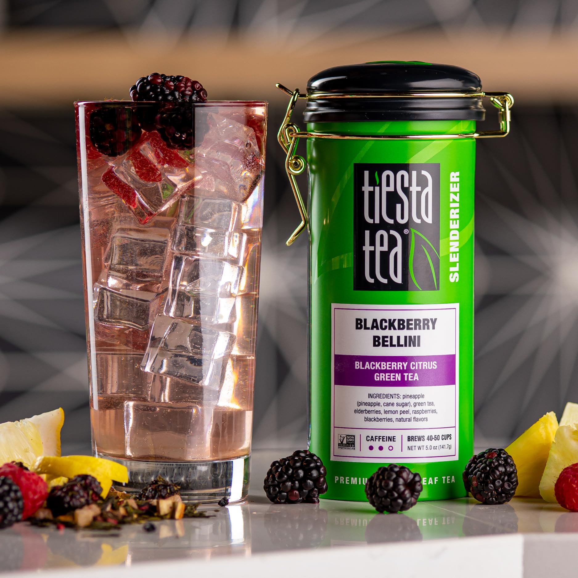 Tiesta Tea loose leaf blend delivers vibrant flavor in every cup.