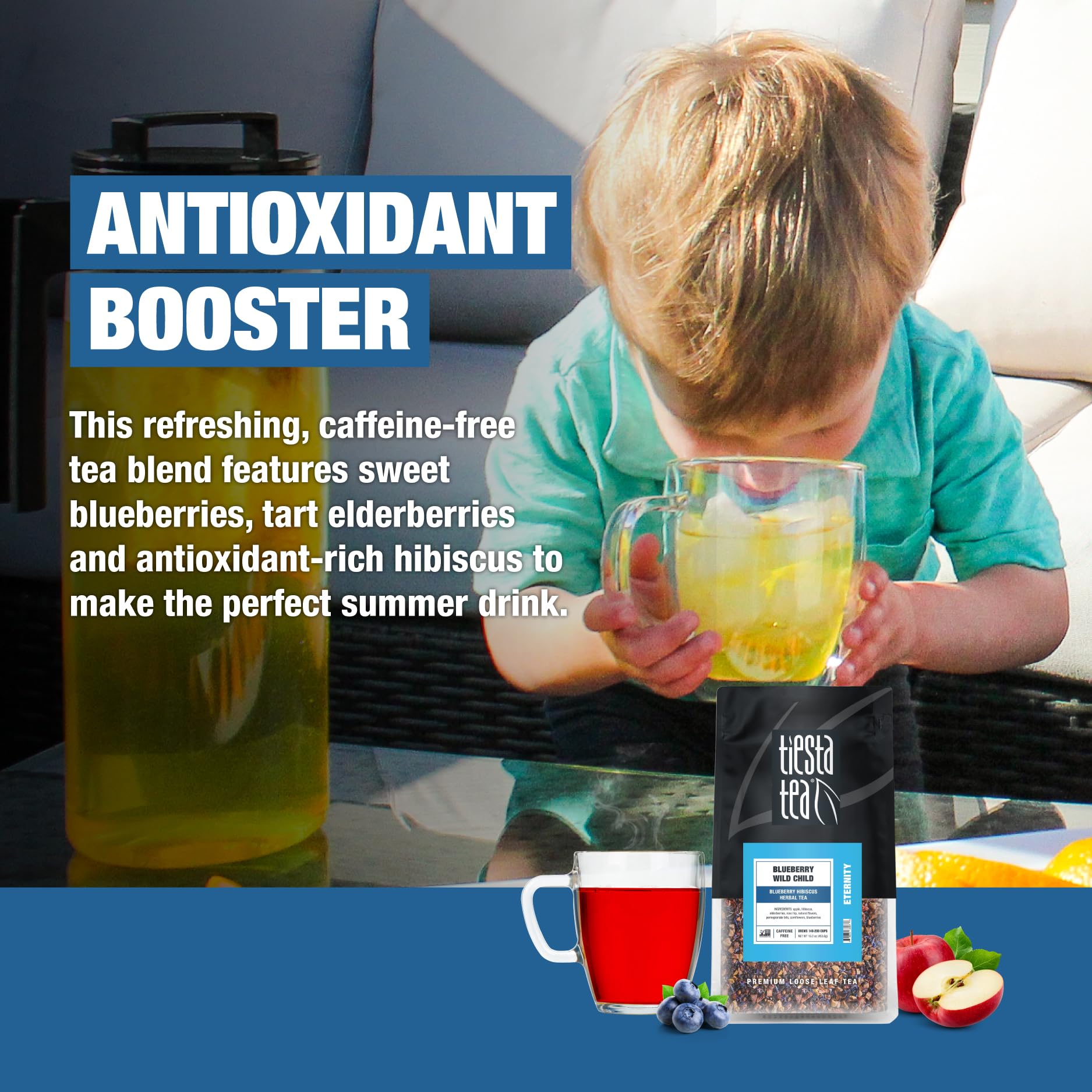 Resealable bulk pouch keeps Blueberry Wild Child flavors fresh.
