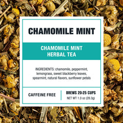 Reusable Tiesta Tea Chamomile Mint pouch stores tea freshness.