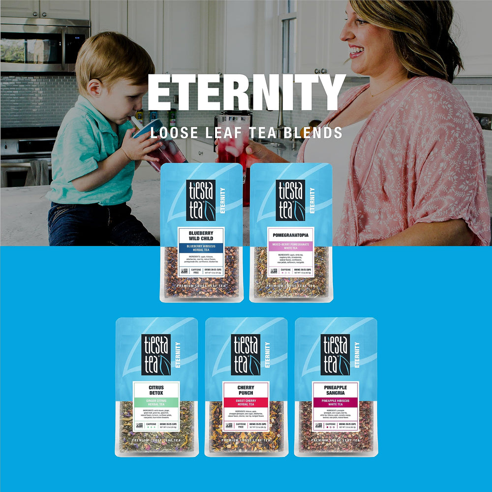Tiesta Tea Cherry Punch ready-to-serve cup emphasizing convenient tea ritual