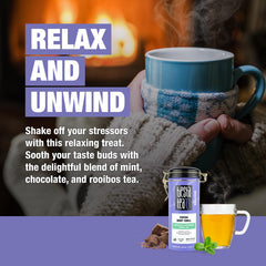 Brewing Cocoa Mint Chill in hot water for a rich 5–7 minute steep