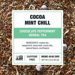 Aromas of chocolate and peppermint from Tiesta Tea Cocoa Mint Chill