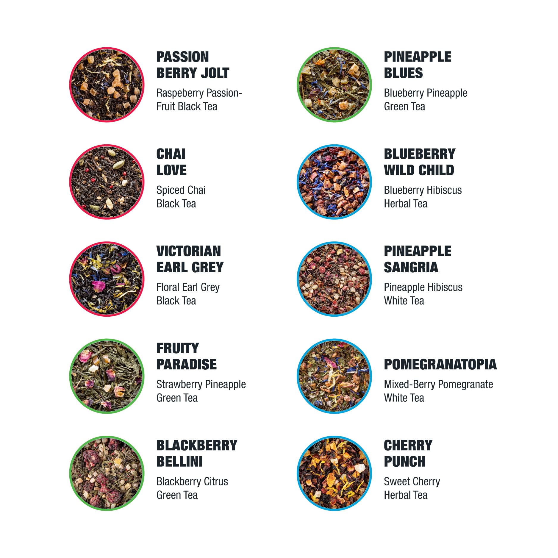 Tiesta Tea Discovery Sampler brew in cup demonstrates hot and iced options.