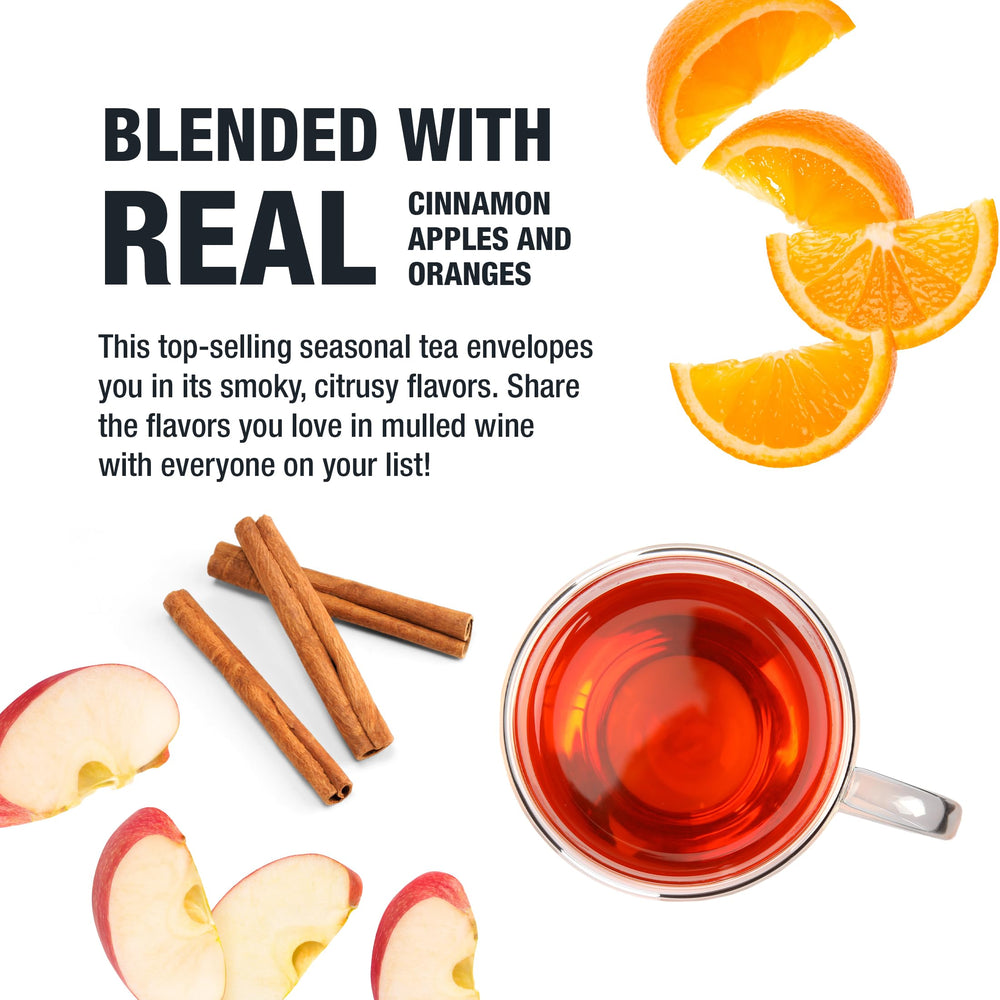 Tiesta Tea Fireside Spice cinnamon sticks and orange peels visible.