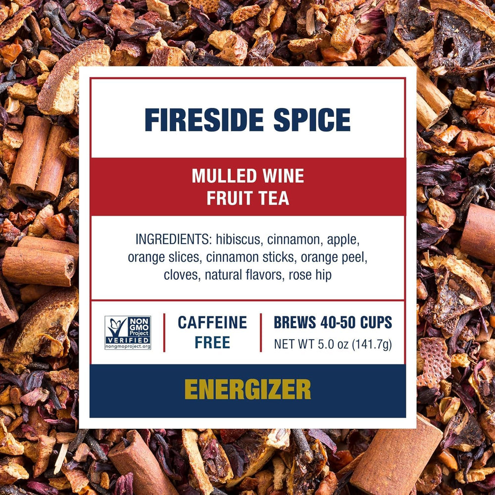 Tiesta Tea Fireside Spice loose leaf with hibiscus and spices.