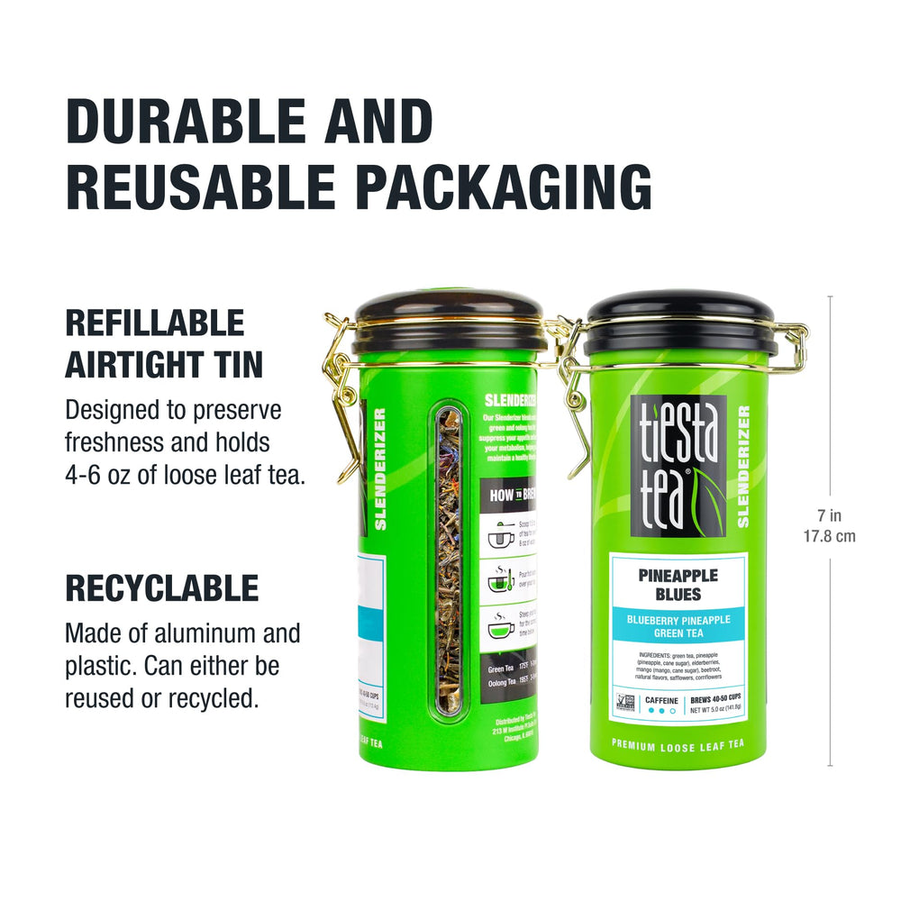 Tiesta Tea 5-ounce tin adds convenient, reusable storage for loose leaf
