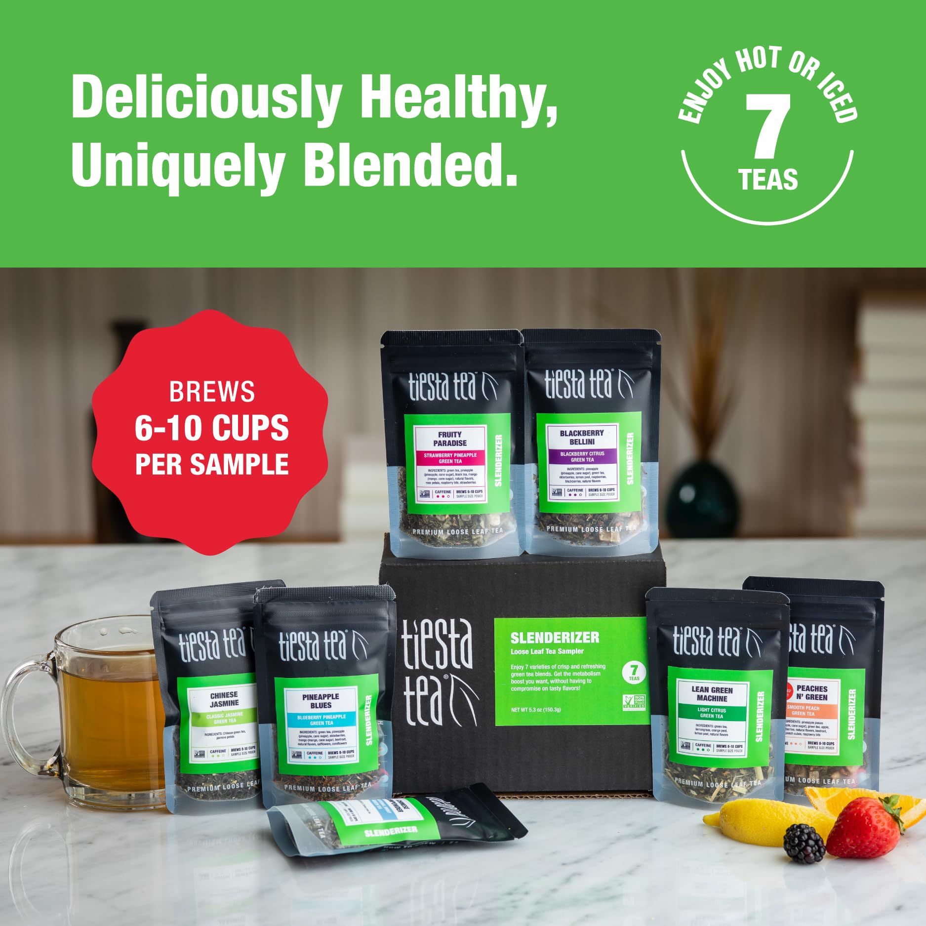 Fruity Paradise loose leaf highlights bright flavors for hot or iced sips.