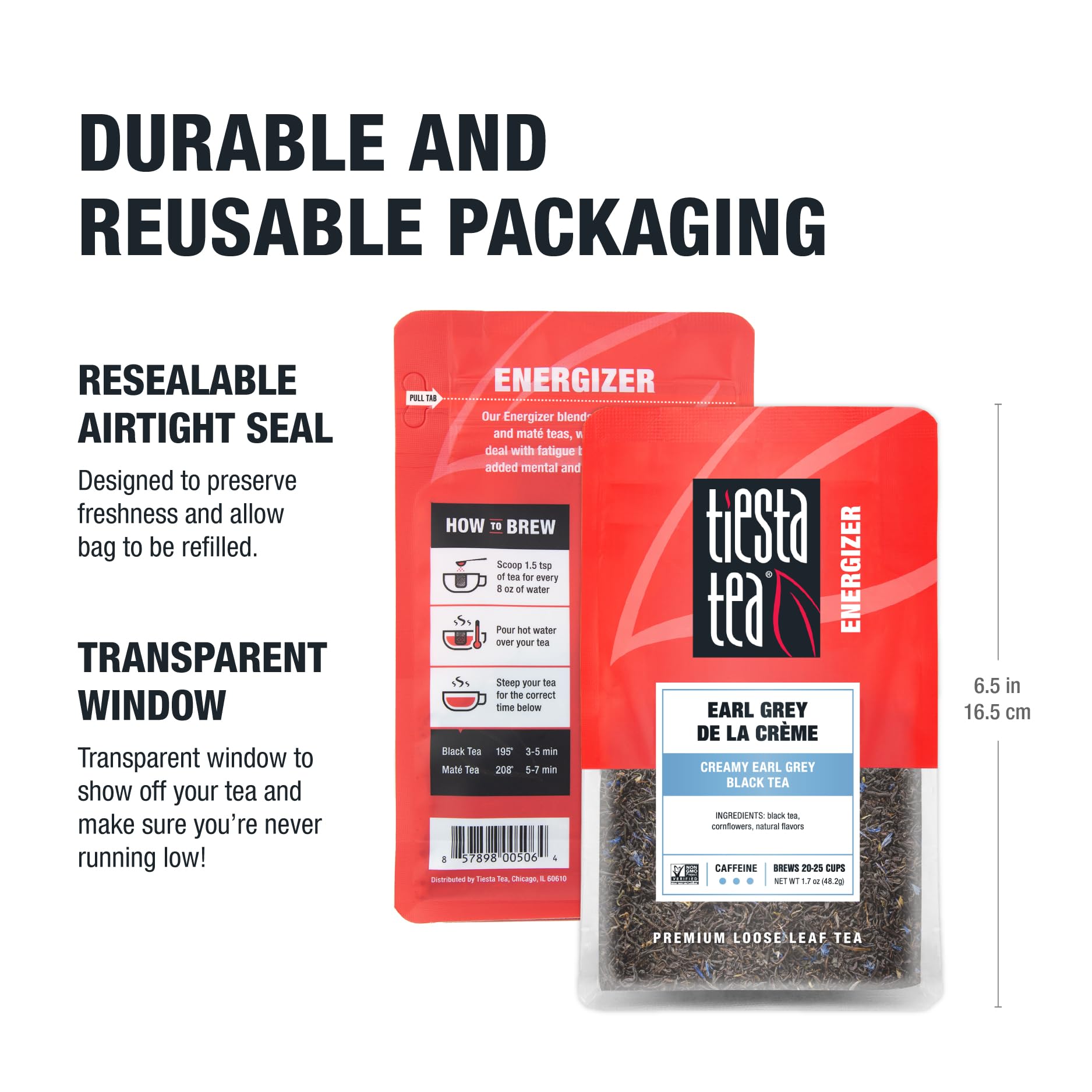 Tiesta Tea gift-ready reusable pouch for a refined tea gift idea.
