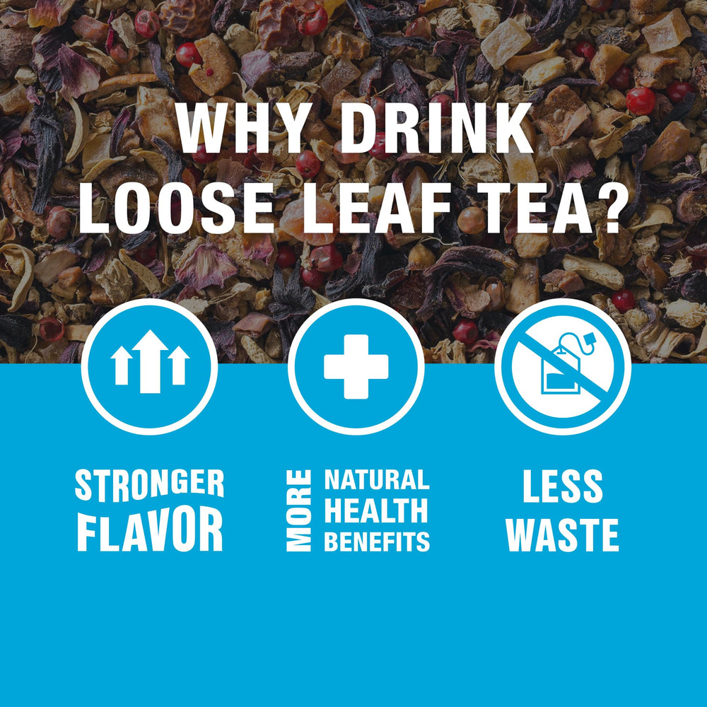 Tiesta Tea Ginger Sweet Peach fragrant steam rising from tea.