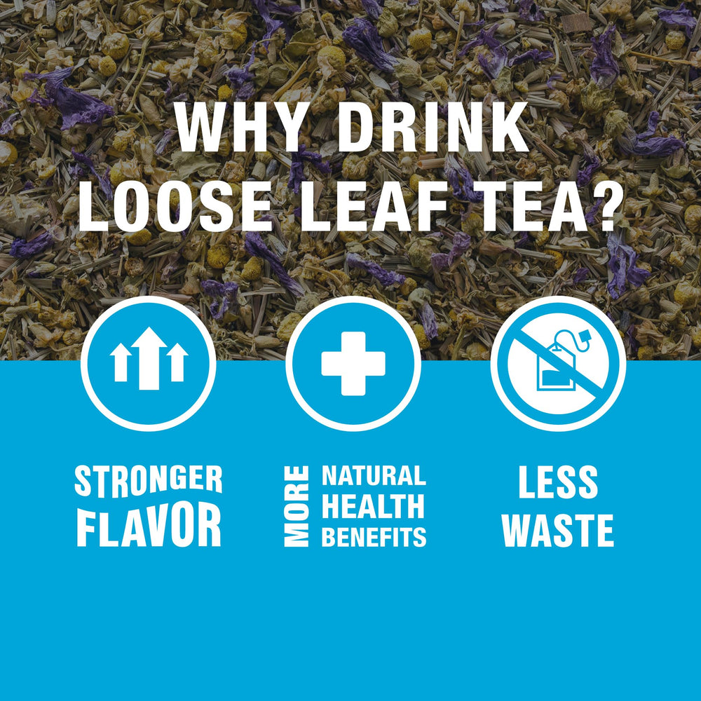 Tiesta Tea Lavender Chamomile clean, fresh packaging for resealability.