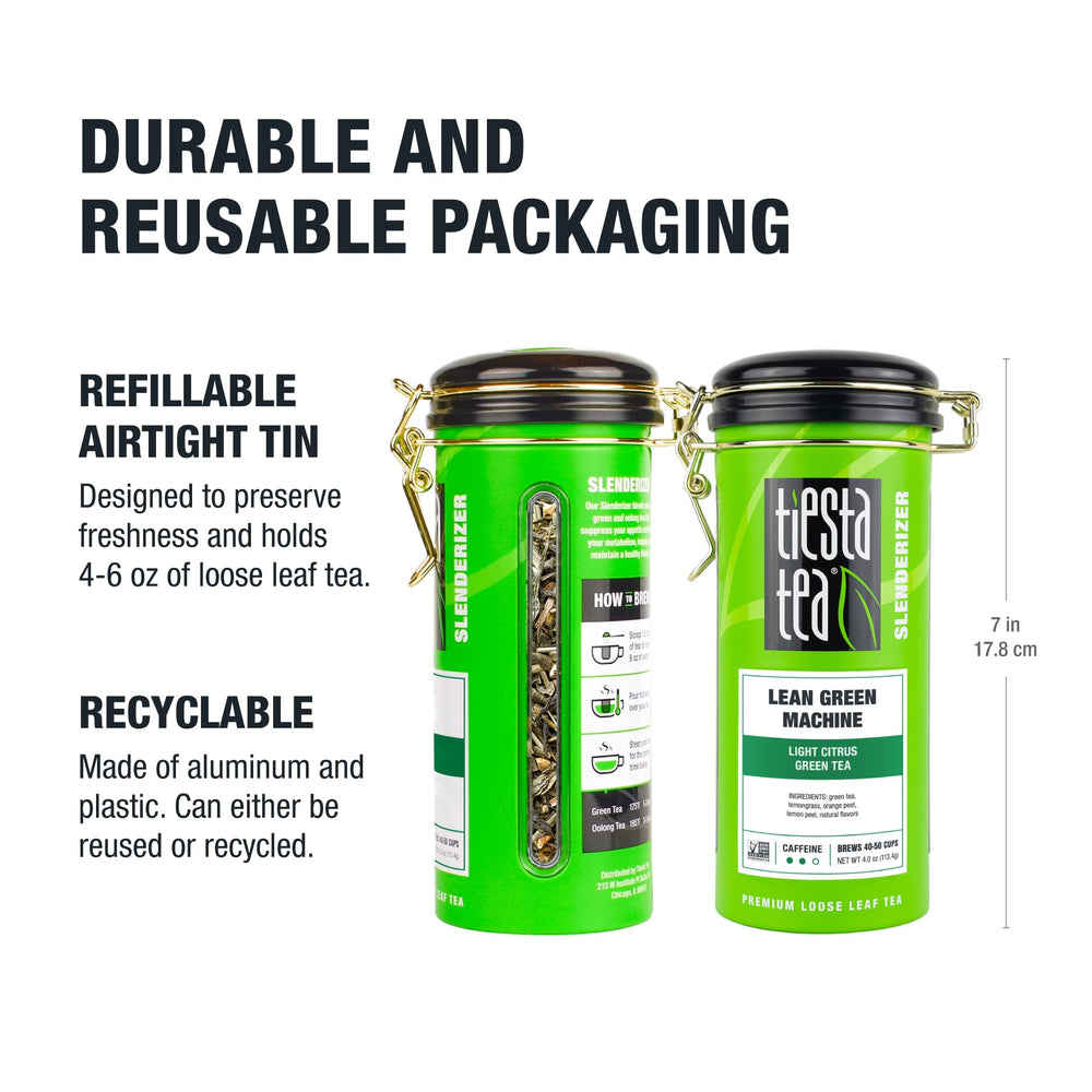 Tiesta Tea Lean Green Machine 50 Cups Per Tin demonstrates value.
