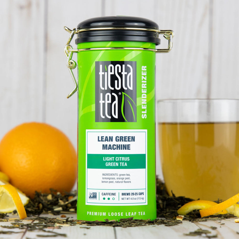 Tiesta Tea Light Citrus Green Tea lemon bergamot aroma enhances afternoon refreshment.