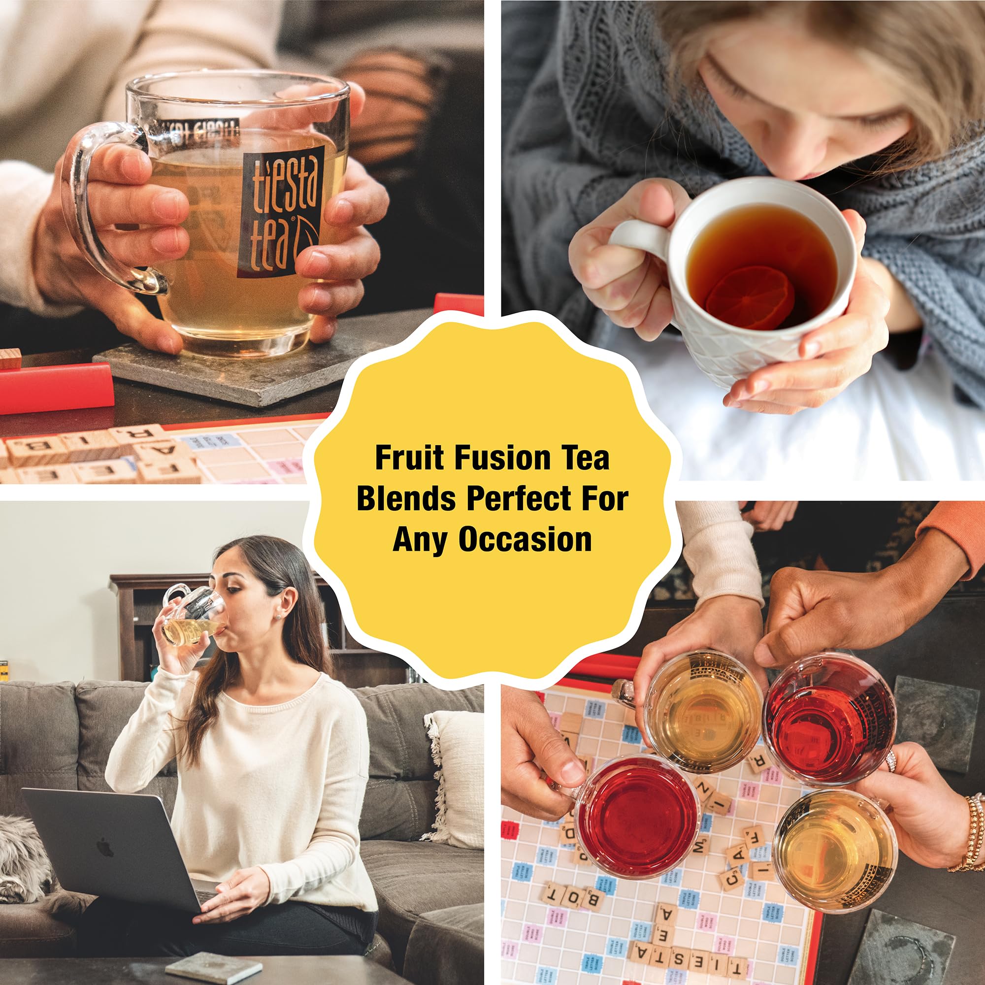 Tiesta Tea Limeade Livin orange and lime slices conveying vibrant flavor