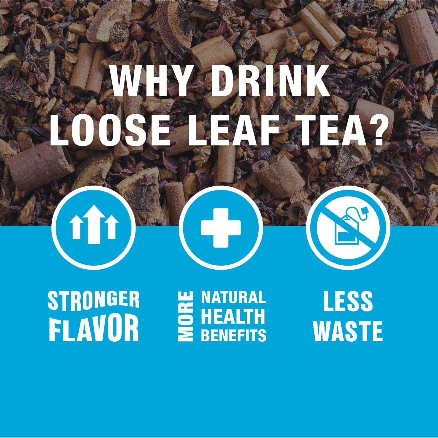 Tiesta Tea loose leaf blends close-up showing variety and quality