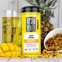 Tiesta Tea Maui Mango brew guide showing easy steeping for flavor