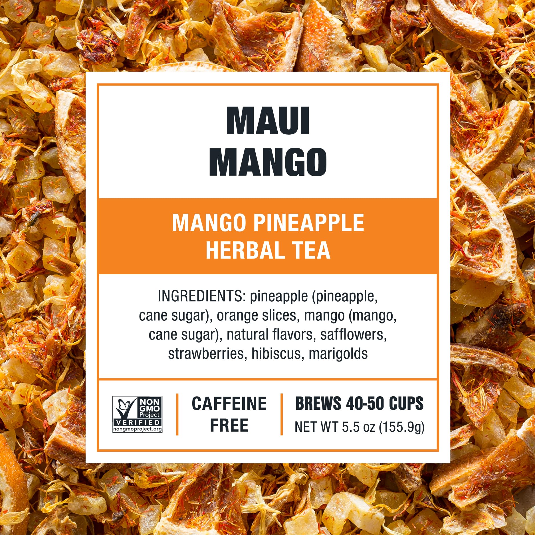 Tiesta Tea Maui Mango fruit blend cups ready for hot or iced drinks