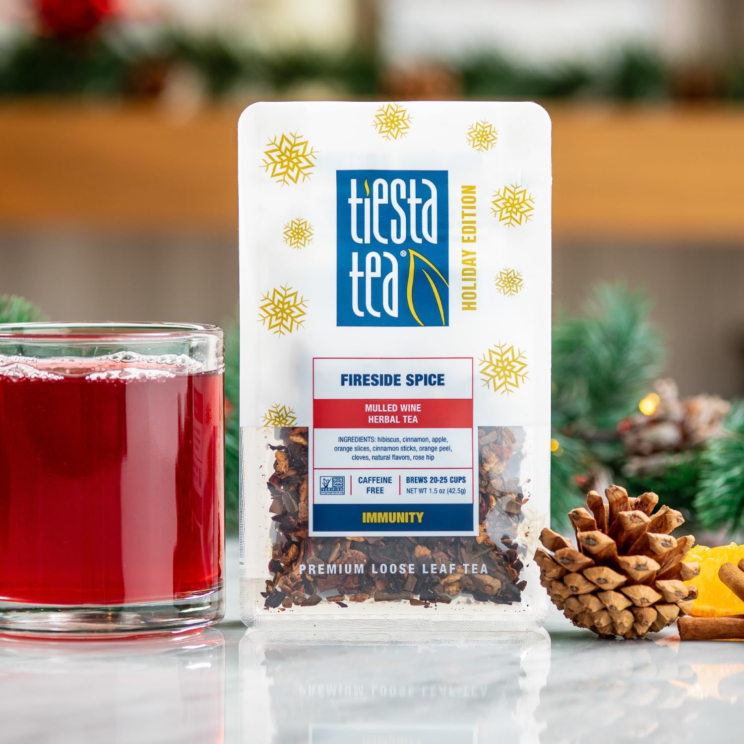 Tiesta Tea mulled wine inspired fruit tea cup showcases festive flavor for chilly nights