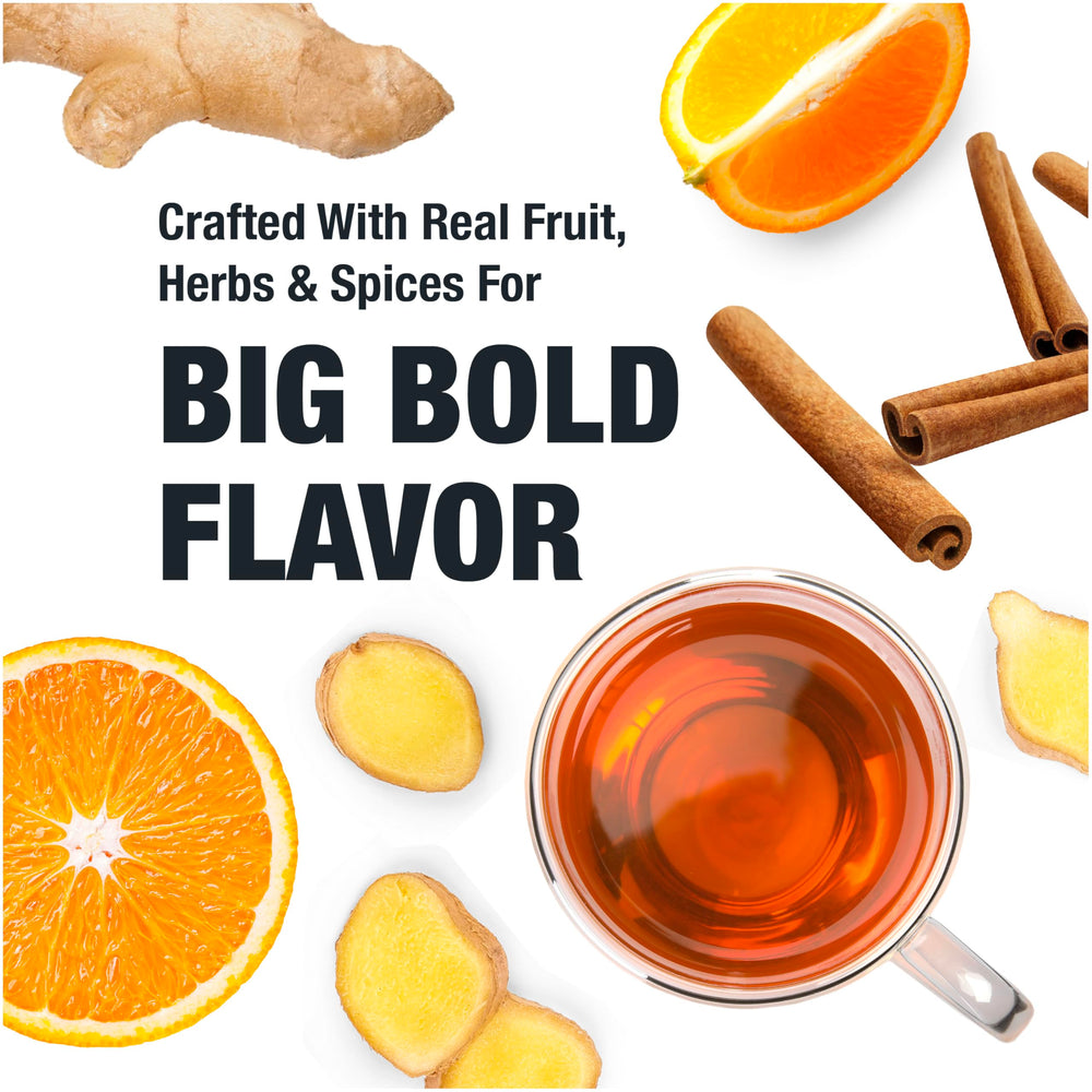 Tiesta Tea Orange Spice can be enjoyed hot or iced for versatility