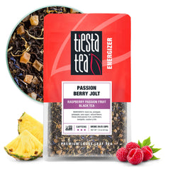 Tiesta Tea Passion Berry Jolt loose leaf tea with bold berry notes and black tea base