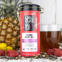 Passion Berry Jolt loose leaf ready for quick, flavorful steeping.