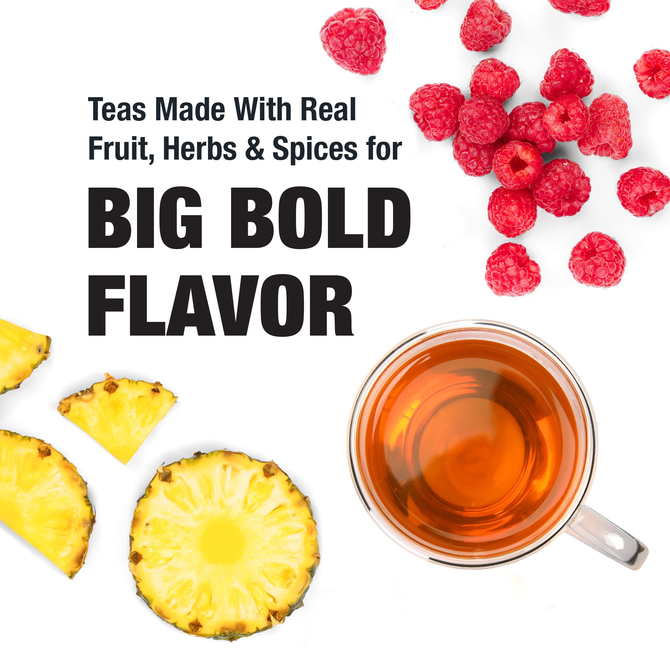 Tiesta Tea Passion Berry Jolt raspberry and fruit notes enhance flavor