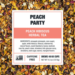 Tiesta Tea Peach Party dried leaves close-up showing premium loose leaf quality