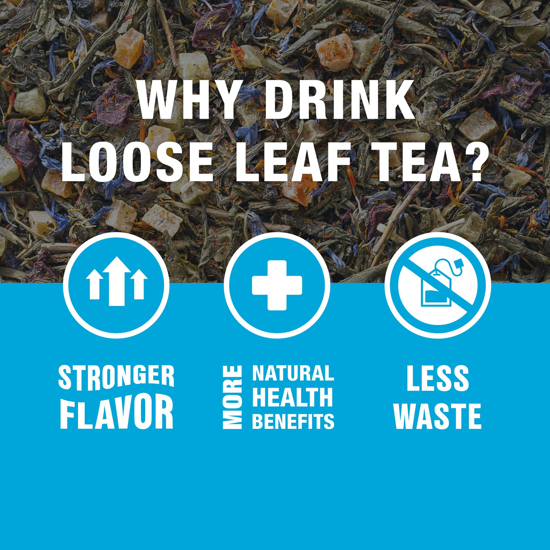 Tiesta Tea Peaches N’ Green green tea leaves close-up, premium quality scent