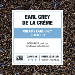 Tiesta Tea premium loose leaf blend with vanilla notes and cornflowers.