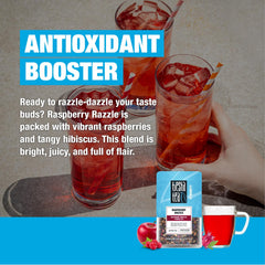 Tiesta Tea Raspberry Razzle resealable pouch keeps tea fresh for travel