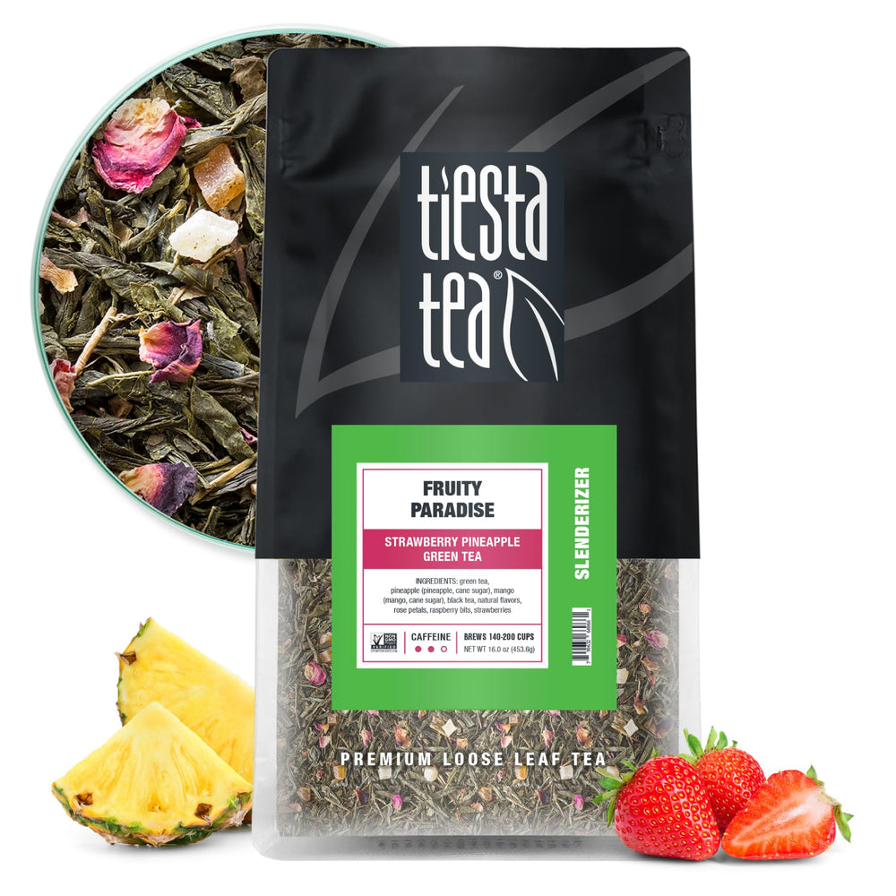 Tiesta Tea strawberry pineapple green tea bulk pouch ready for long-lasting freshness