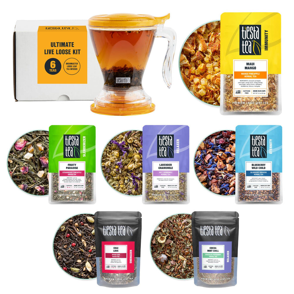 Tiesta Tea Ultimate Live Kit with Brewmaster infuser, smooth hot and iced brewing at home