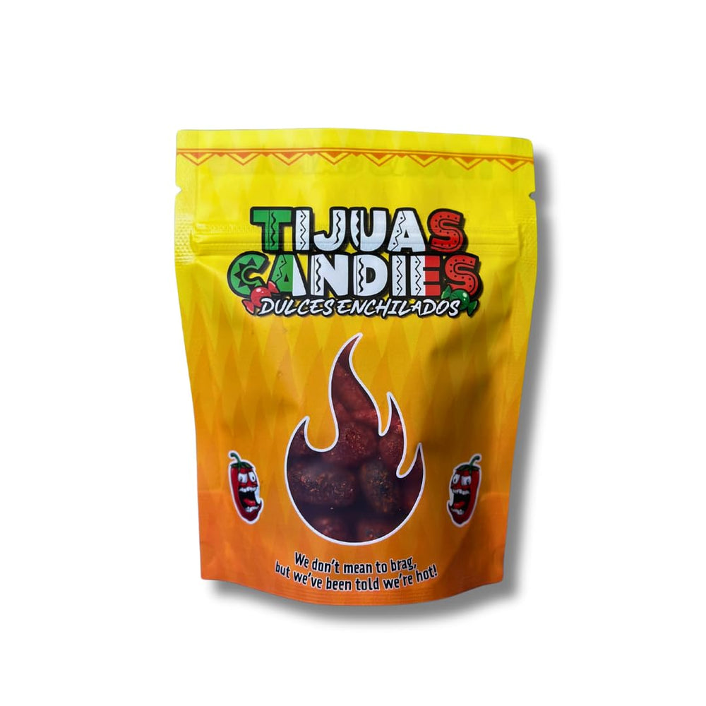 Tijuas Candies spicy chamoy gushers bag shot, convenient on-the-go treat.