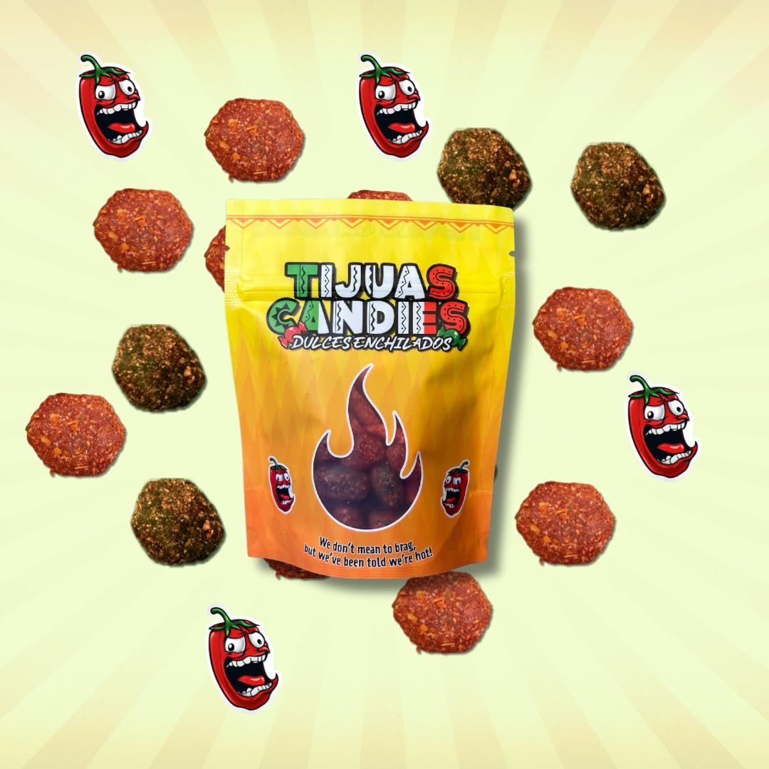 Tijuas Candies spicy chamoy gushers gummy closeup, juicy texture invites tasting.