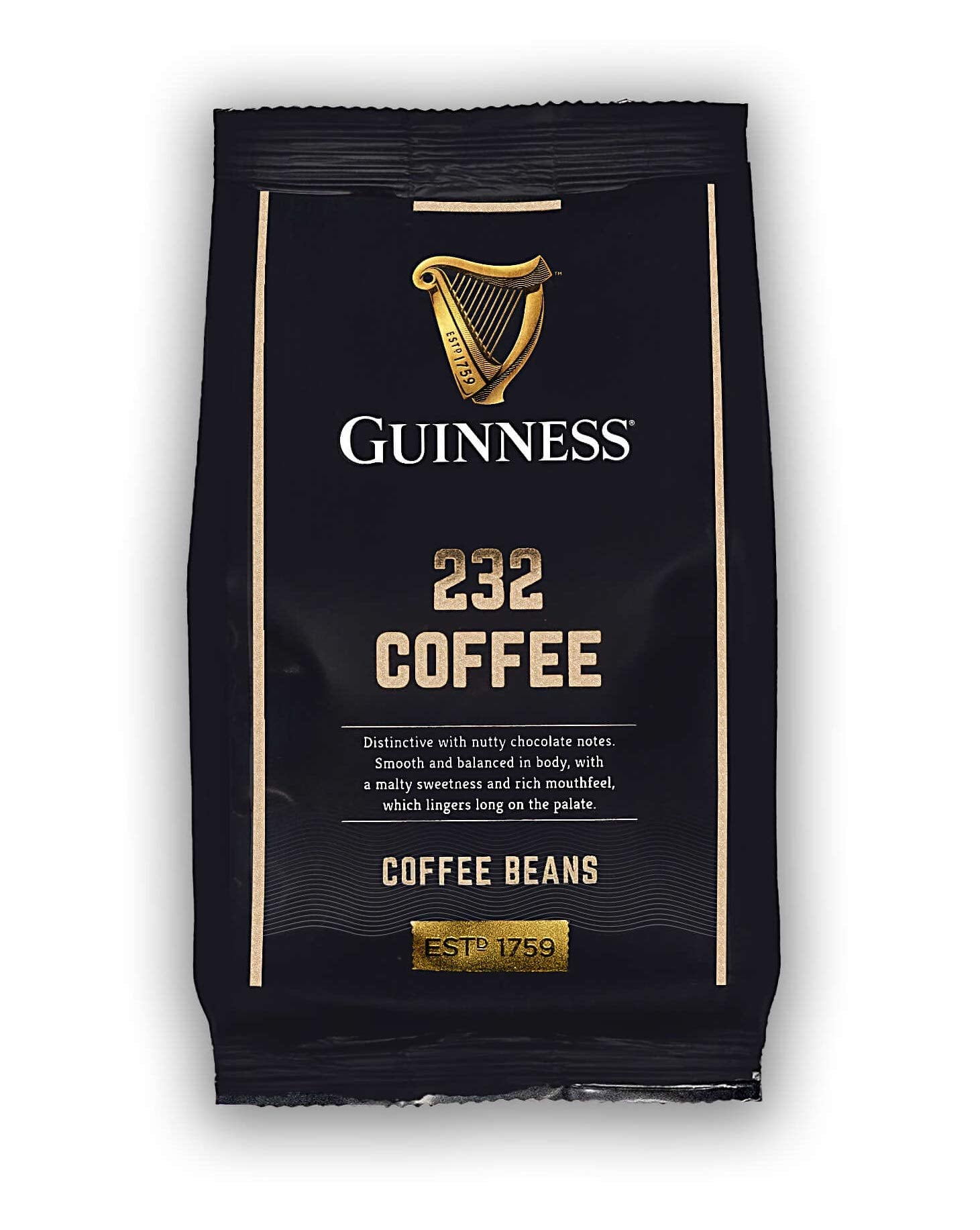 Tiki Tonga Guinness 232 Brew pack shows premium whole beans for rich flavor.