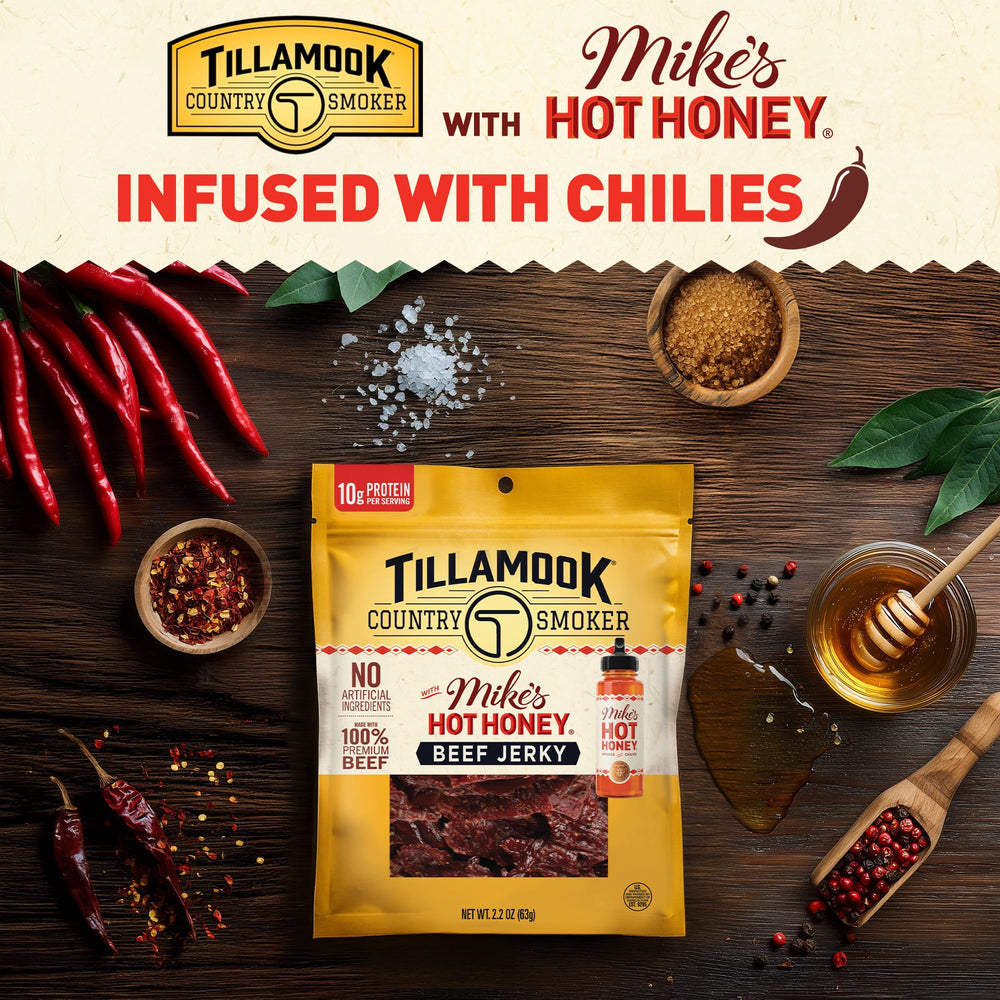Tillamook on-the-go serving image emphasizes convenient protein snack for hikes and games.