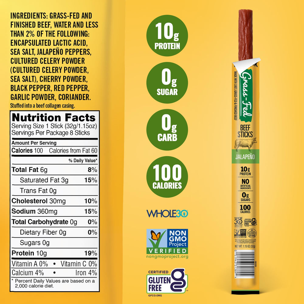 Tillamook beef stick, individually wrapped for convenient keto-friendly snacking.