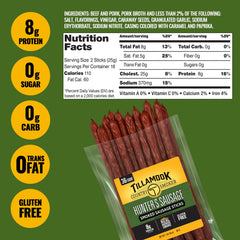 Tillamook Hunter's Sausage keto snack image, portable protein for travel.