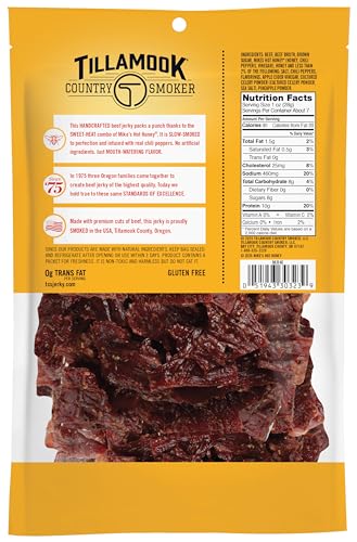 Serving-sized Mike's Hot Honey jerky portion ready to eat outdoors