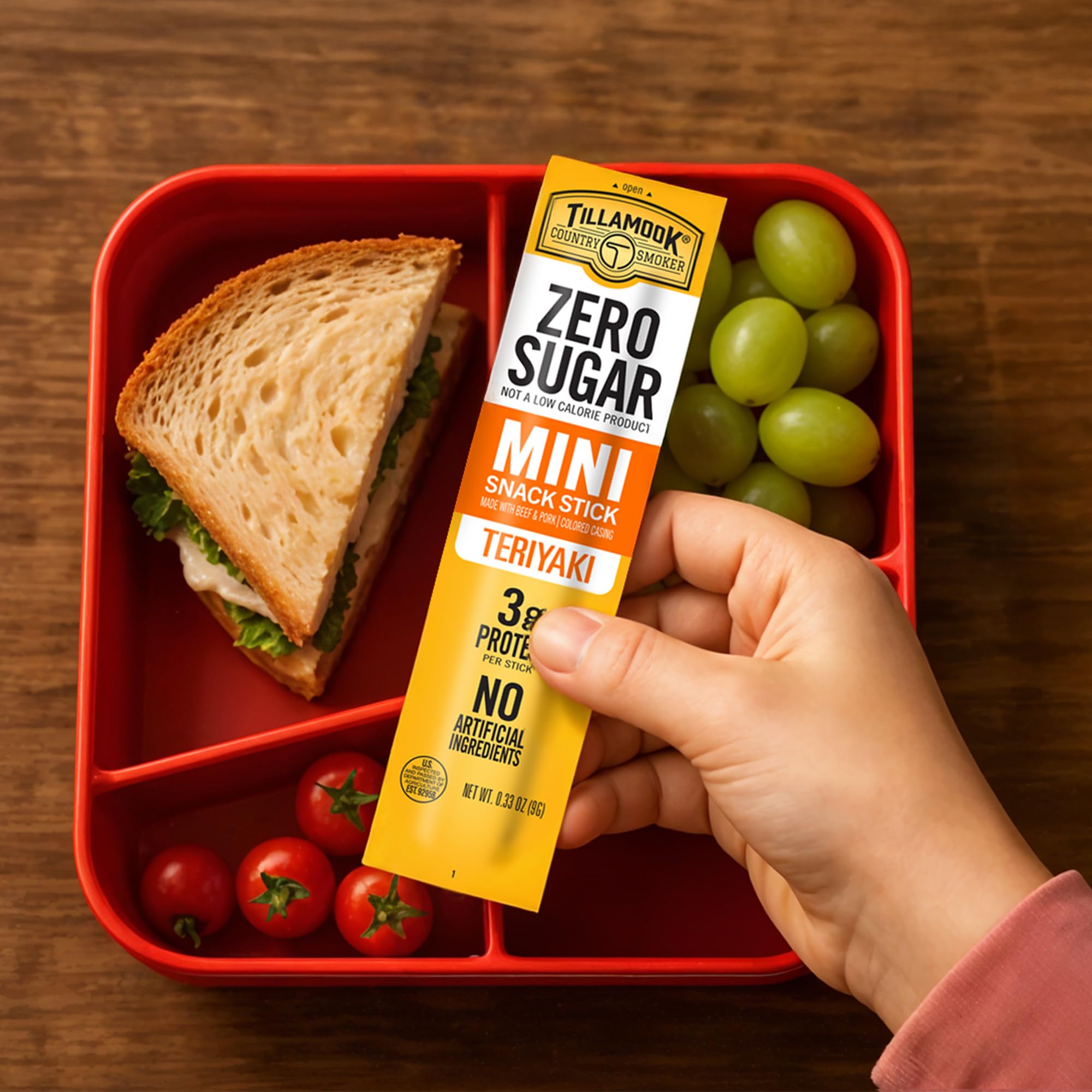 Teriyaki snack with simple ingredients by Tillamook, perfect for quick bites.