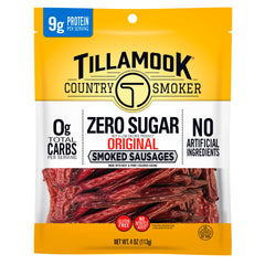 Tillamook Country Smoker zero sugar original sausage pack, keto-friendly on-the-go snack