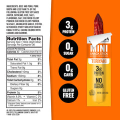 Tillamook Zero Sugar Teriyaki mini sausages wrapped for mess-free snacking.