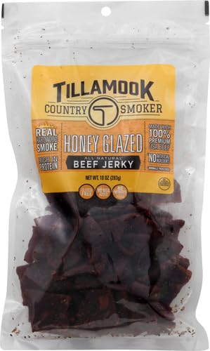 Tillamook Honey Glazed Beef Jerky Bite Shot highlights satisfying texture and flavor.