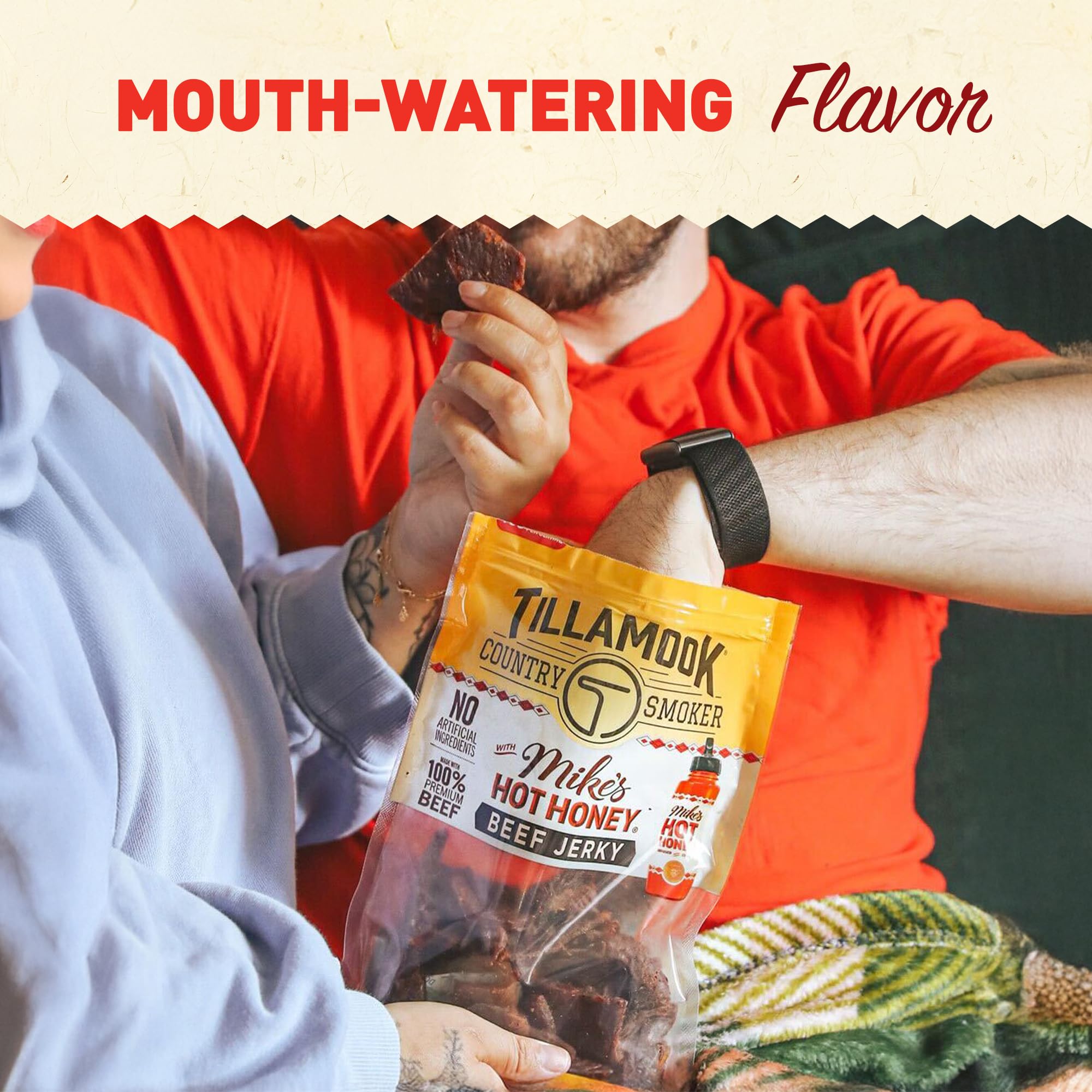 On-the-go outdoor snacking with Tillamook Mike's Hot Honey jerky